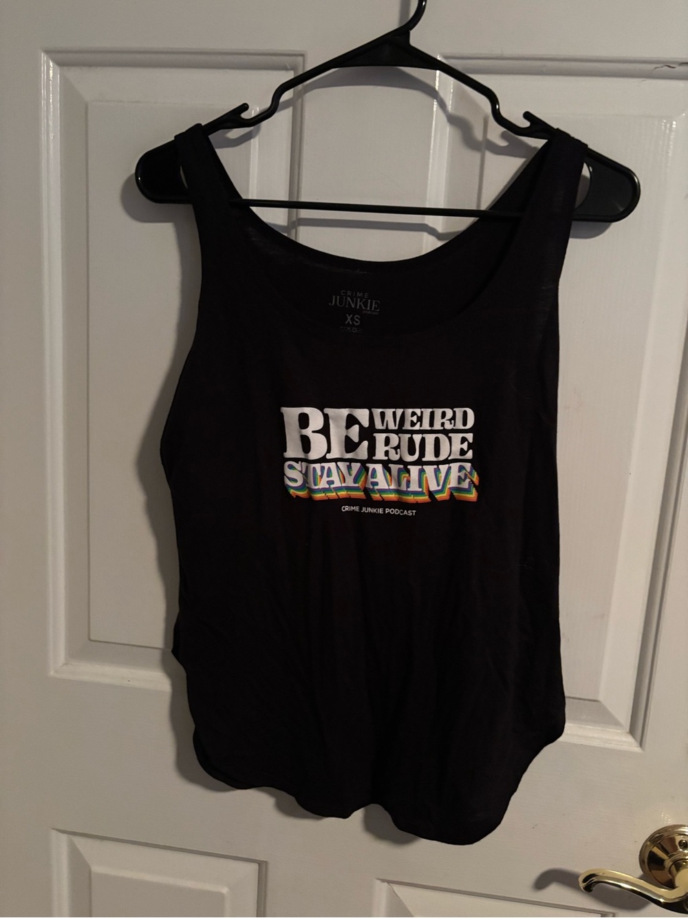 Crime Junkie Podcast Black Graphic Tank Top